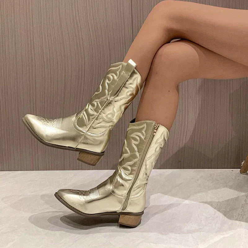 Inola | Metallic Cowboy Boots for Women