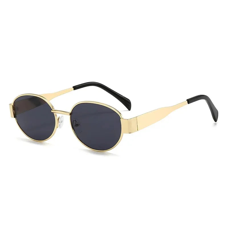 Retro Oval Sunglasses With Slim Design For Women