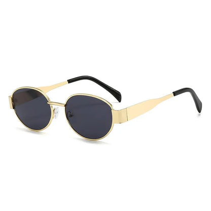 Retro Oval Sunglasses With Slim Design For Women