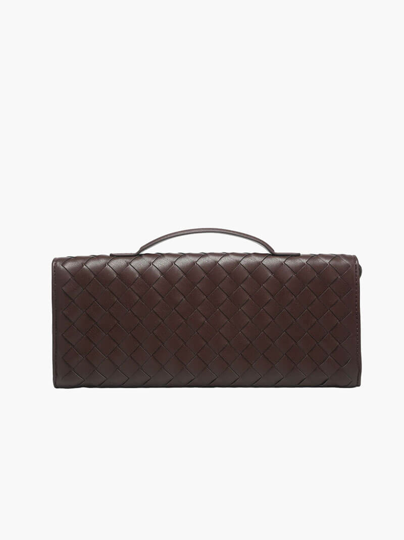Chic Women's Handbag with Woven Design and Gold Closure