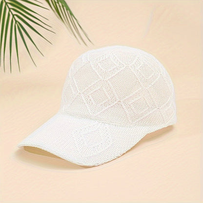 Malvina | Crocheted Mesh Cap with Diamond Pattern