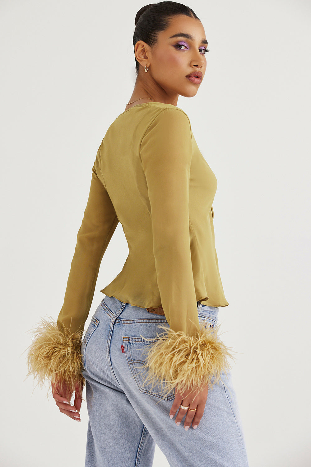 Nel| Statement Top with Golden Feather Finish