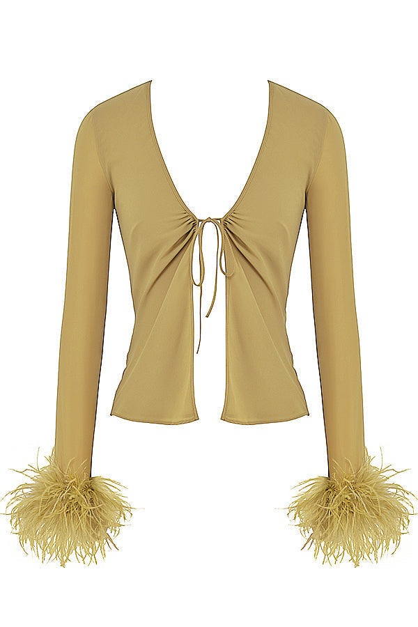 Nel| Statement Top with Golden Feather Finish