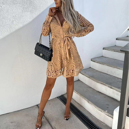 Jinni | Midi Women's Dress with Lace Details