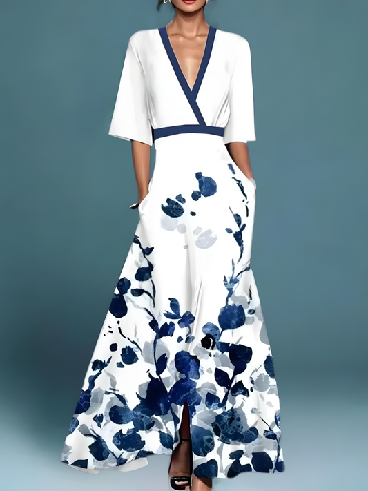 Rhylee | Elegant Floral Print Maxi Dress Evening Dress