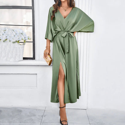 Judeena | V-Neck Women's Dress Midi Spring