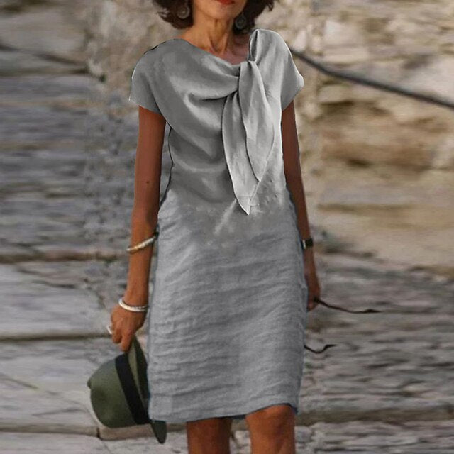 Breann | Elegant Bow Detail Midi Women's Dress