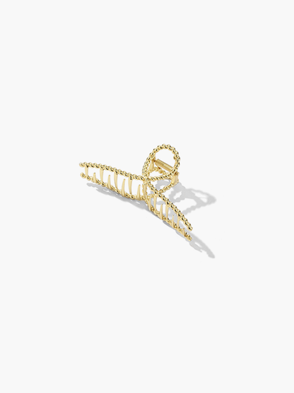 Elegant Gold Women's Hair Clip with Subtle Twisted Look
