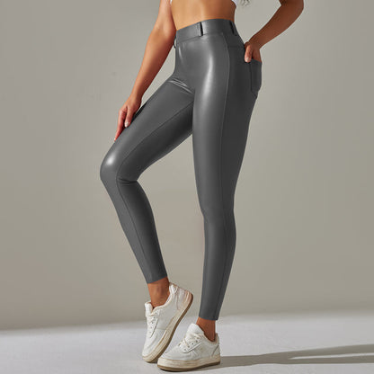 Angel | Shiny High-Waist Leggings in Leather Look