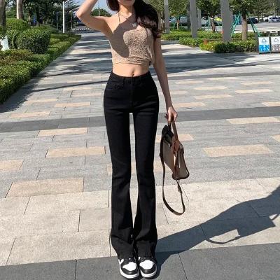 Refined comfortable women's pants made of soft denim