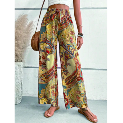 Theia | Boho Paisley Print Summer Pants