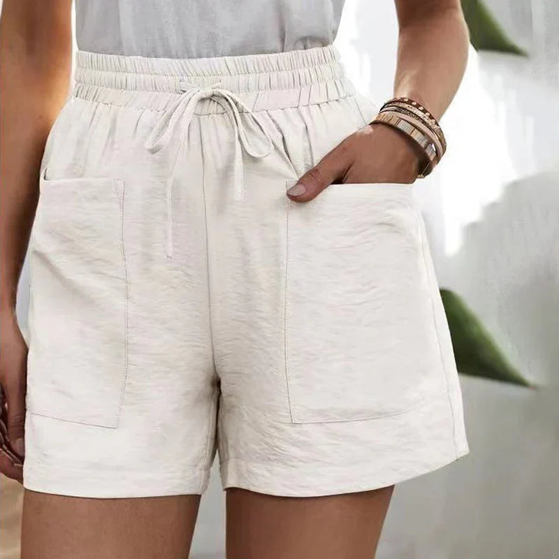 Balbina | Summer Linen Shorts with High Waist and Drawstring