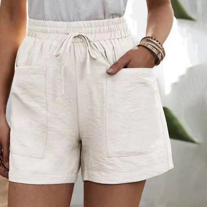 Balbina | Summer Linen Shorts with High Waist and Drawstring