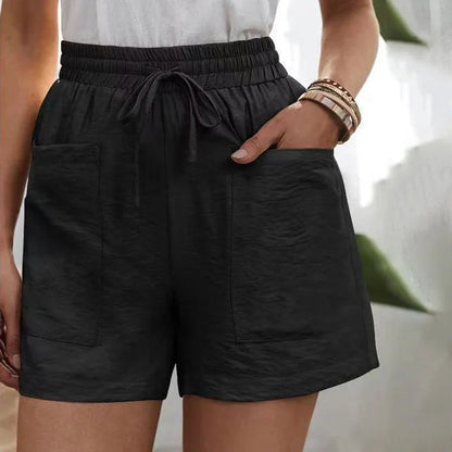 Balbina | Summer Linen Shorts with High Waist and Drawstring