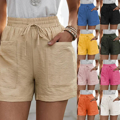 Balbina | Summer Linen Shorts with High Waist and Drawstring