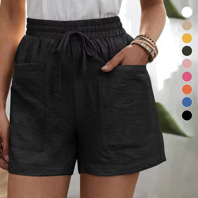 Balbina | Summer Linen Shorts with High Waist and Drawstring