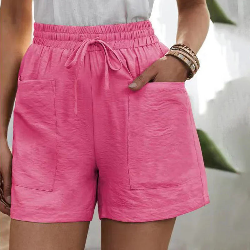 Balbina | Summer Linen Shorts with High Waist and Drawstring