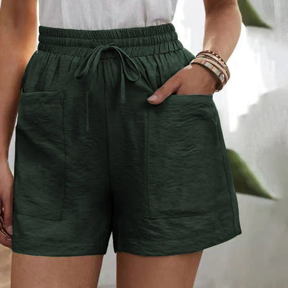 Balbina | Summer Linen Shorts with High Waist and Drawstring