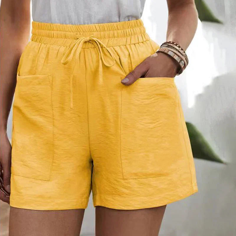Balbina | Summer Linen Shorts with High Waist and Drawstring