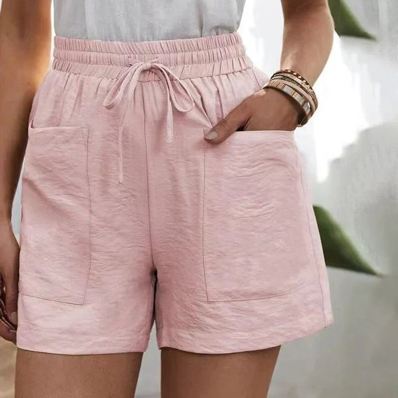 Balbina | Summer Linen Shorts with High Waist and Drawstring