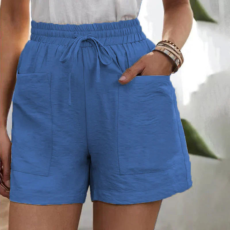 Balbina | Summer Linen Shorts with High Waist and Drawstring