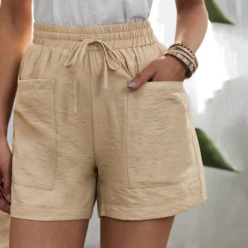 Balbina | Summer Linen Shorts with High Waist and Drawstring