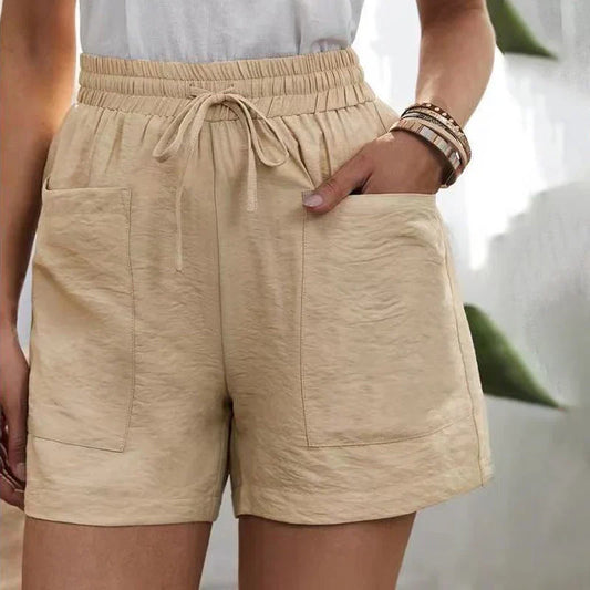 Balbina | Summer Linen Shorts with High Waist and Drawstring
