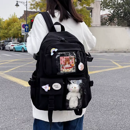 Lightweight Women's School Backpack with Multiple Compartments and Zipper