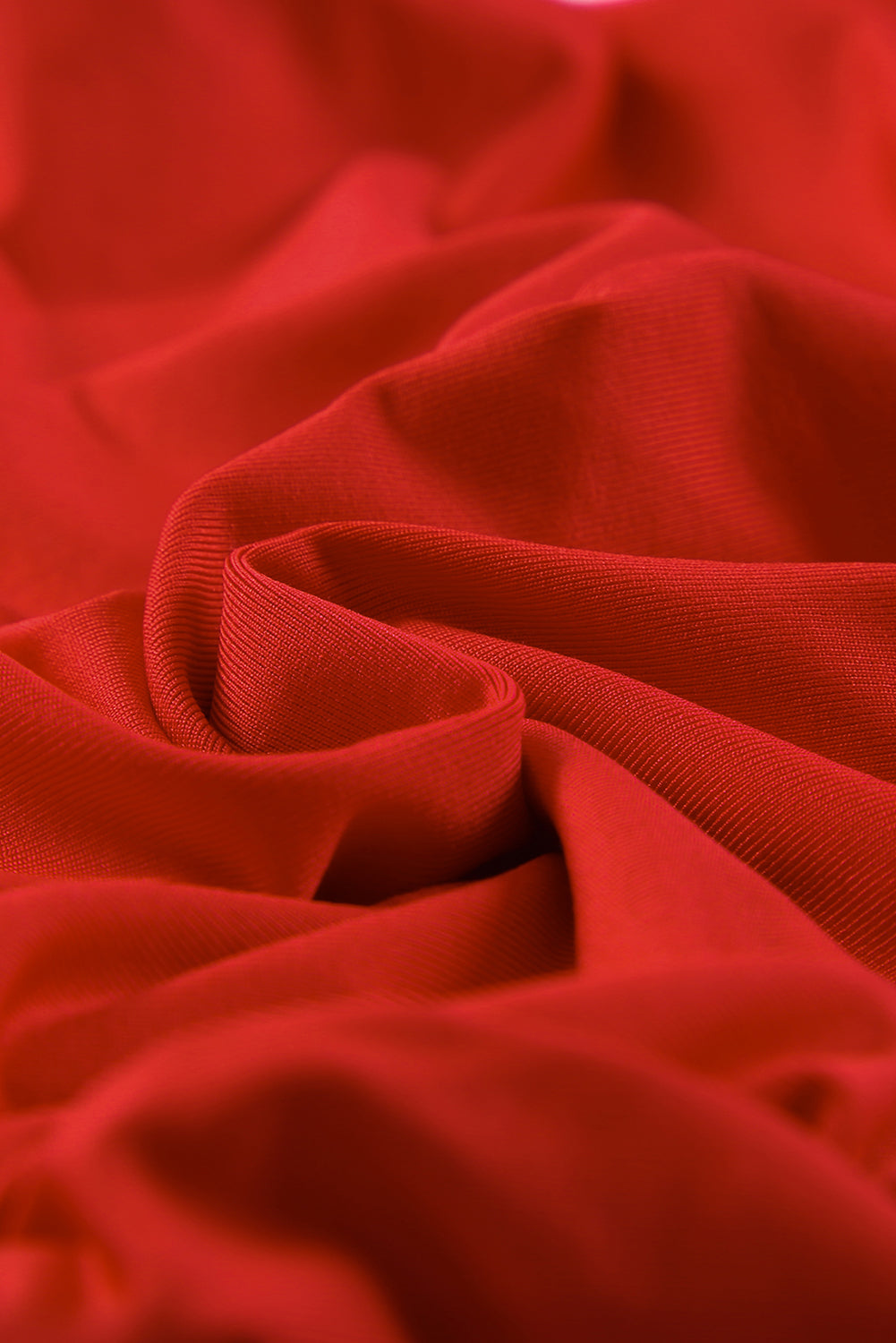 Red Midi Dress for Women with Long Sleeves and V-neck