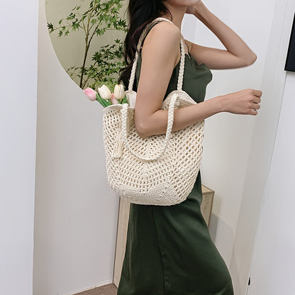 Summer Boho Women's Shoulder Bag With Braided Handles