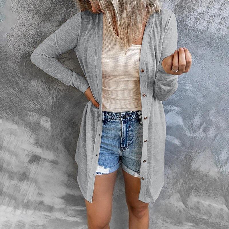 Trendy airy women's cardigan with buttons