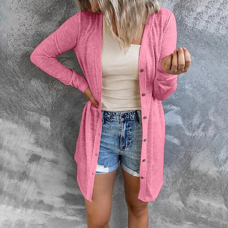 Trendy airy women's cardigan with buttons