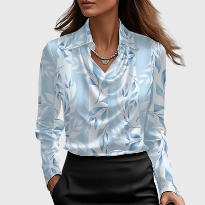 Chic Refined Women's Blouse with Long Sleeves