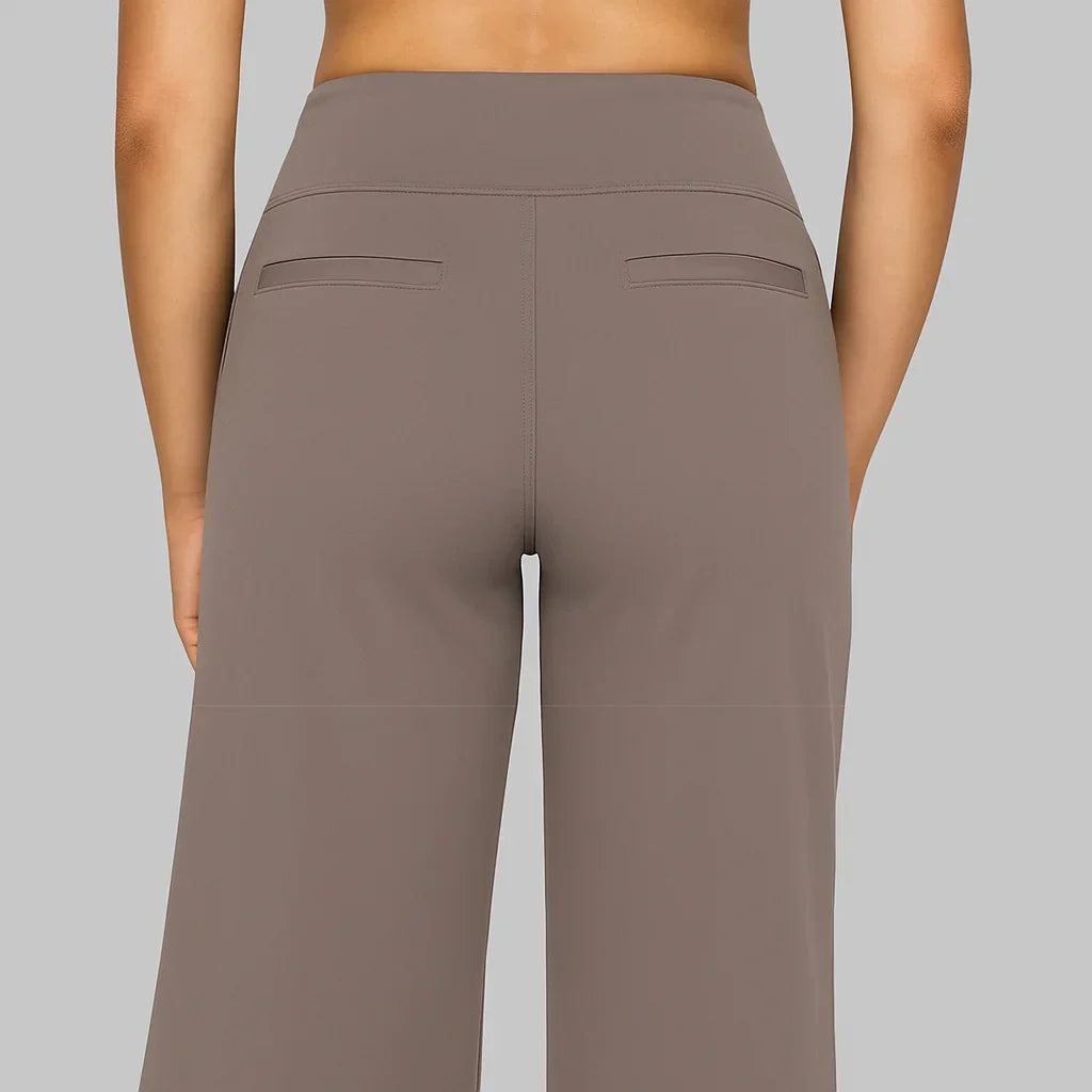 Comfortable Wide-Leg Women's Pants with High Waist and Pockets