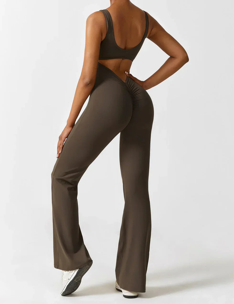 Cath | Sculpting Flare Jumpsuit with Open Back