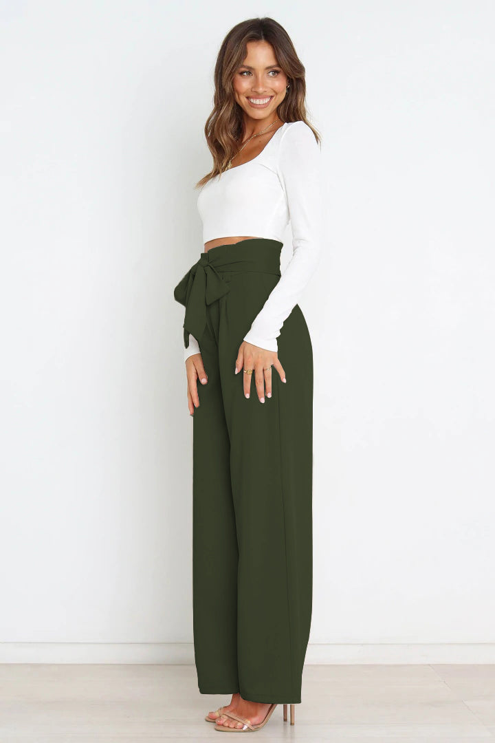 Fenna | High Waist Paperbag Pants with Bow Detail