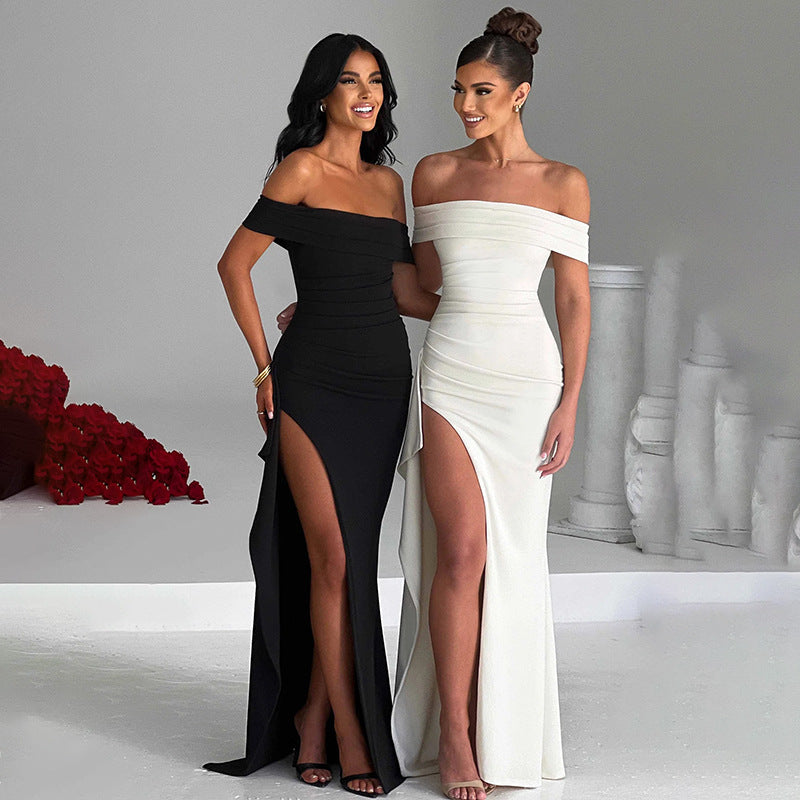 Genny | Gala Dresses Off-Shoulder Slit Maxi Dress