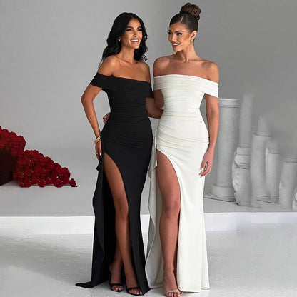 Genny | Gala Dresses Off-Shoulder Slit Maxi Dress