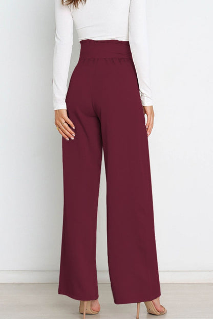 Fenna | High Waist Paperbag Pants with Bow Detail