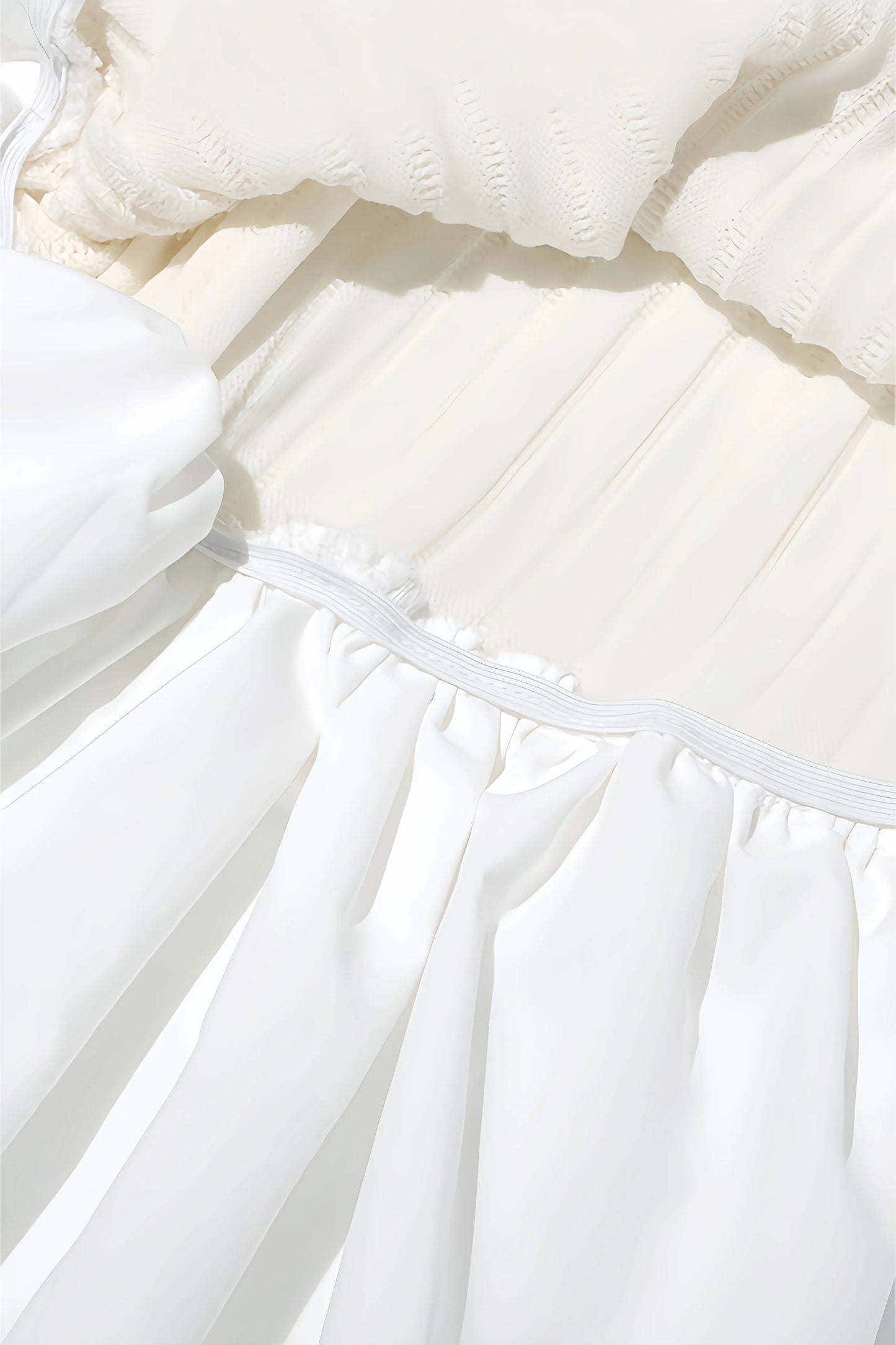 Clara Women's Elegant Pleated White Dress - Mini