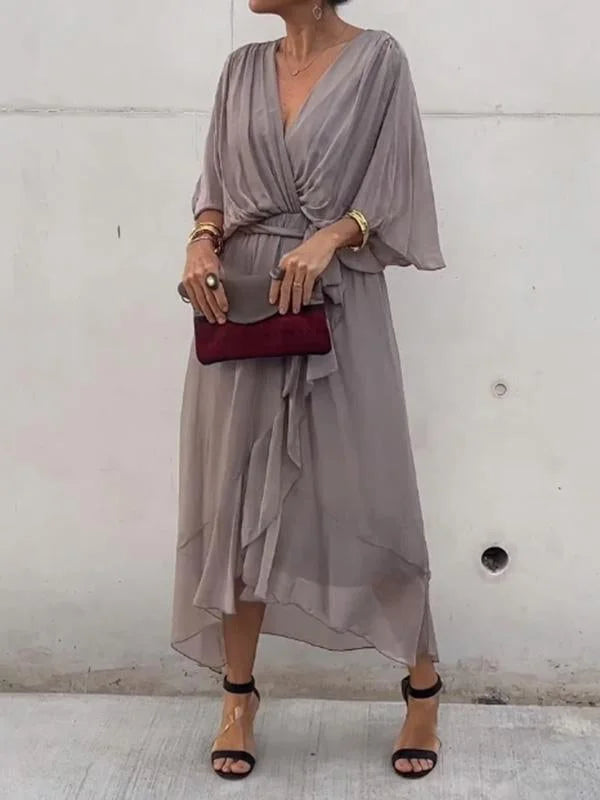 Chrissa | Summer Midi Dress with Elegant V-Neck