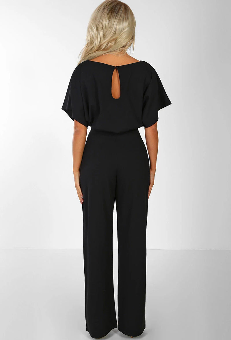 Comfortable Women's Wide Leg Jumpsuit With Waistband