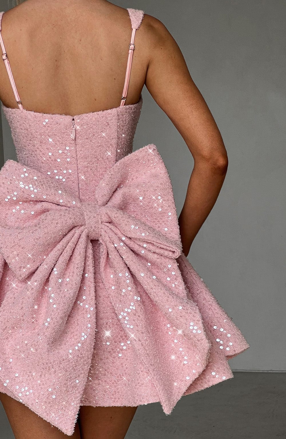 Party Dress With Sequins And Large Bow Mini Dress For Women