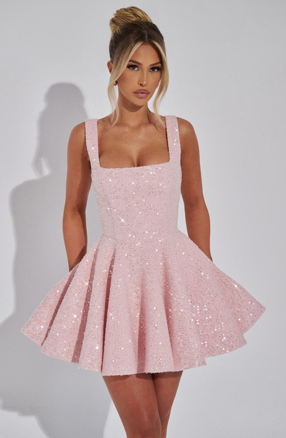 Party Dress With Sequins And Large Bow Mini Dress For Women