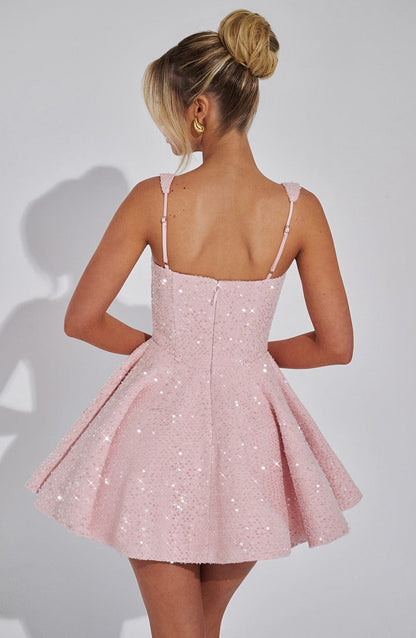 Party Dress With Sequins And Large Bow Mini Dress For Women