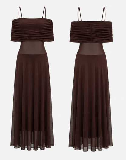 Chiffon Maxi Dress for Women with Airy Design and Subtle Shine