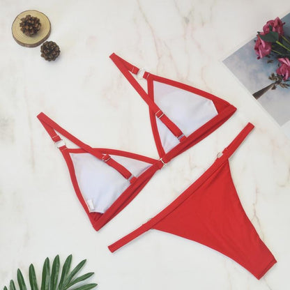 Marj| Minimalist Bikini with Ring Details and Triangle Top