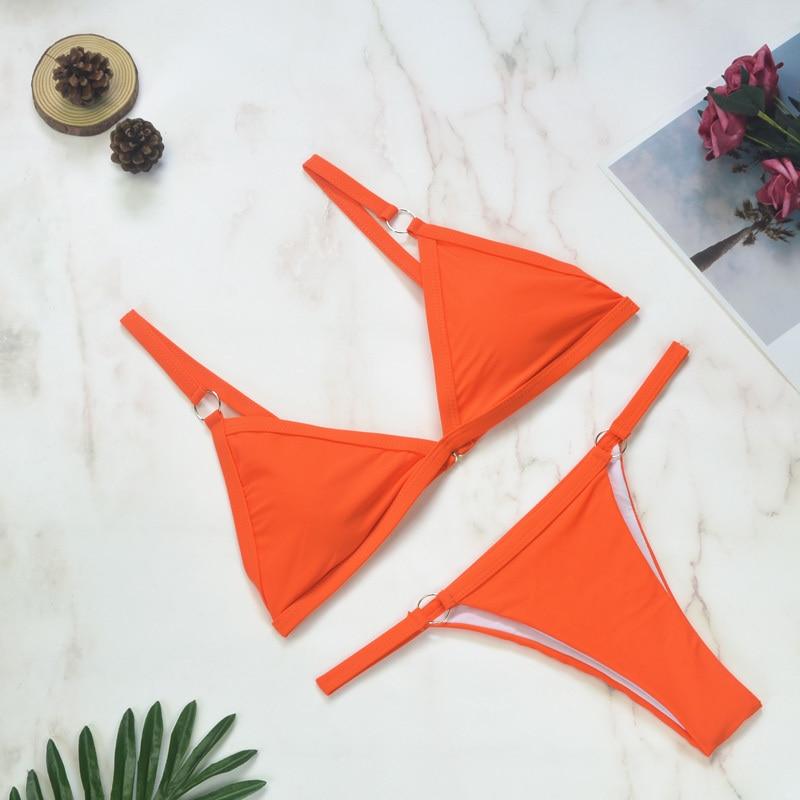 Marj| Minimalist Bikini with Ring Details and Triangle Top
