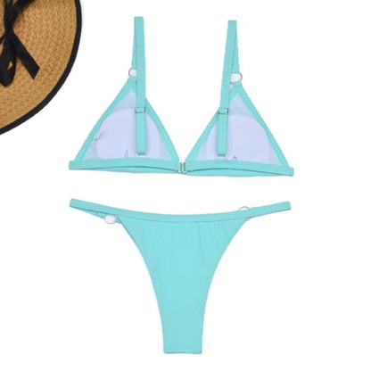 Marj| Minimalist Bikini with Ring Details and Triangle Top