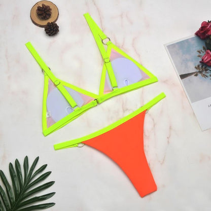 Marj| Minimalist Bikini with Ring Details and Triangle Top